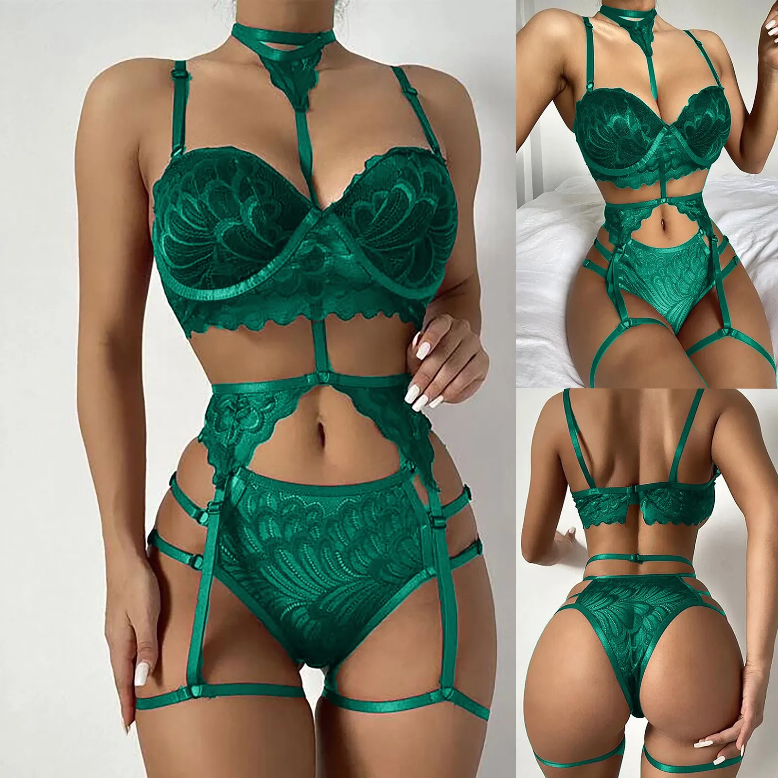 Mulheres Sexy Conjunto de lingerie Perspectiva feminina Lace Roupa de roupas de cabeceira Larter Sleepwear porn