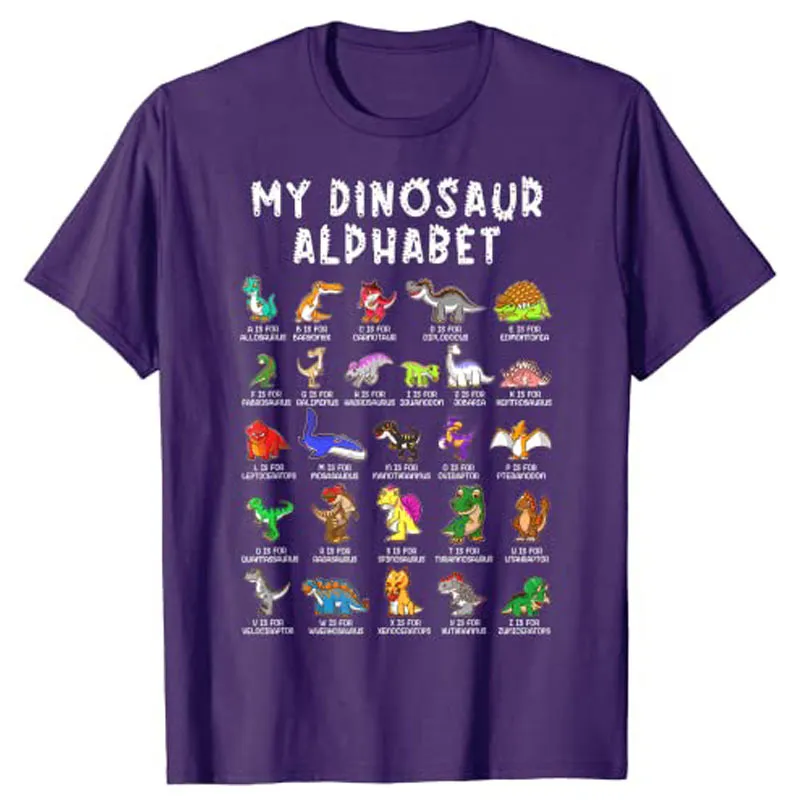 Tipos de dinossauros Alphabet Dino Identificação Camise