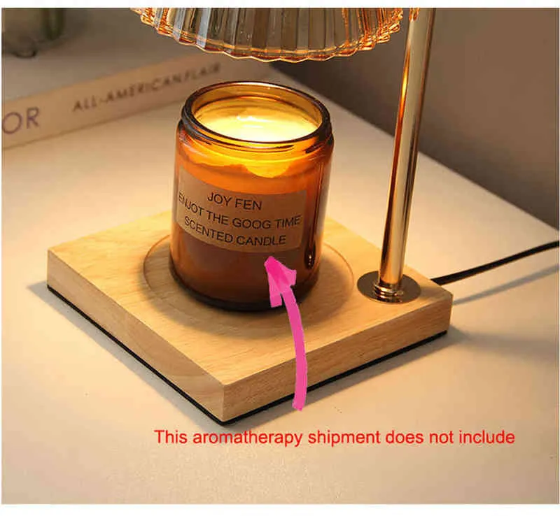 American Aromatherapy Lamp Home Creative Simple Timing Dimning Wax Furnace Metal Lamp Home Decoration Candle Lamp H220423