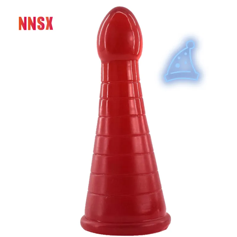 NNSX Anal Plug i formen av ett flamtorn med sugskoppdildo för kvinnlig onani stimulerar sexiga leksaker Big Butt