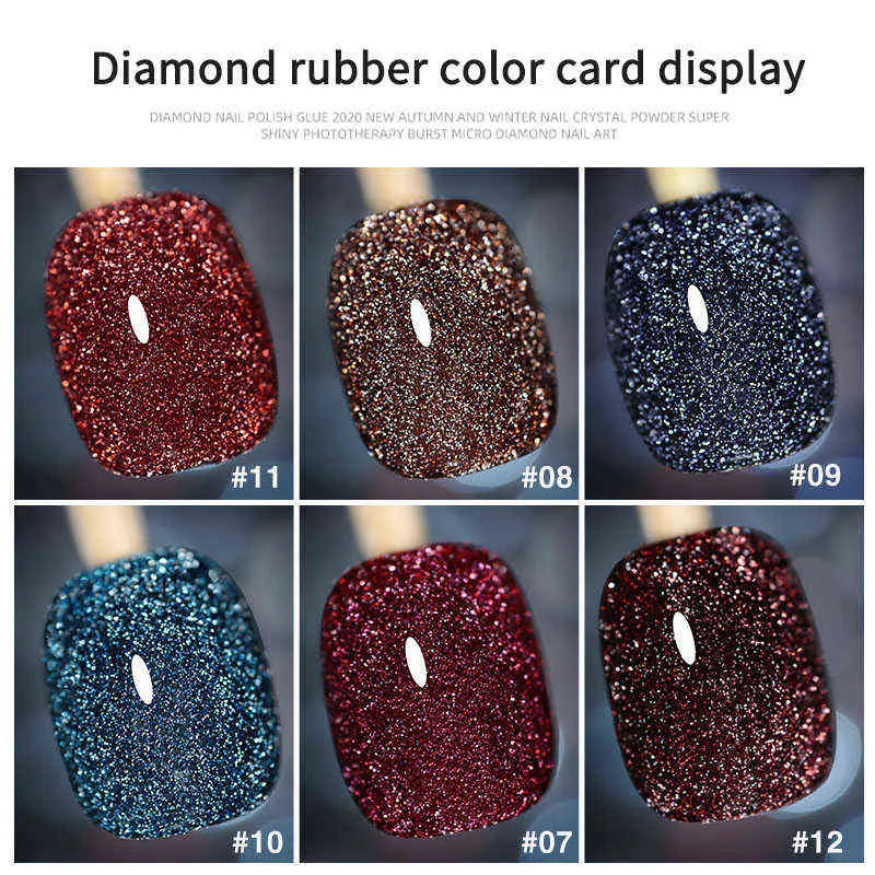 Nail Gel Toy 10ml Explosion Diamond Lim Crystal Shimmer Reflekterande Bundi Pulver Manikyr Polish Ny dekoration 0328