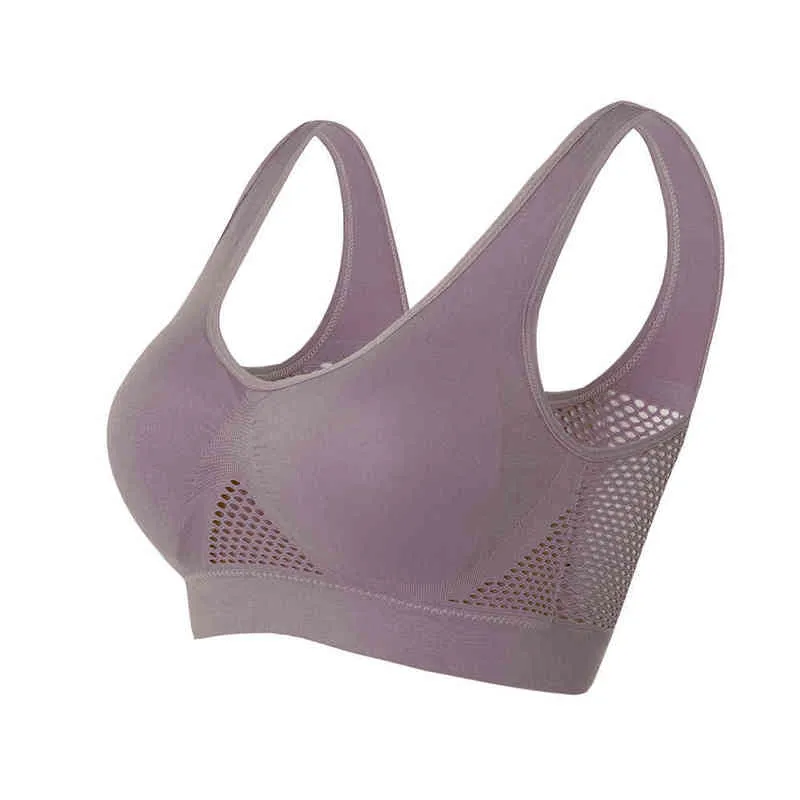 Femmes Plus La Taille Fitness Respirant Creux Soutien-Gorge Dame Mince Ceinture Sous-Vêtements Bralette Antichoc Push Up Running Sommeil Soutien-Gorge De Sport L220727