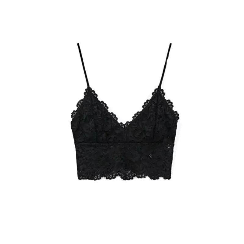 Summer Top Women's Tube Crop Pink Lace Adjustable Thin Straps Sexy Corset s Woman Black Green Basic Tanks Camis 220318