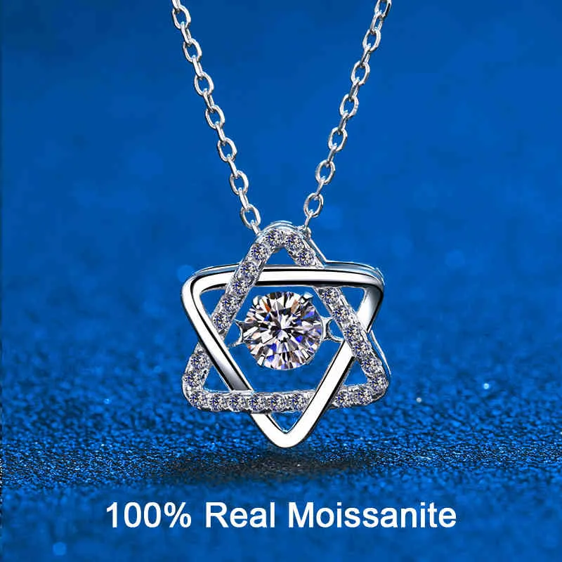 14K Biały Gold Real Gra Moissanite dla kobiet 925 Sterling Silver 05CT Laboratorium Diamentowe Naszyjnik Fine Jewelry