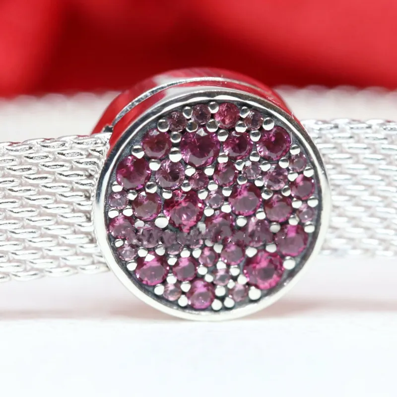 Pink Pav￩ Clip Charm 925 Silver Pandora Charms pour Bracelets Kits de fabrication de bijoux à bricoler soi-même Perles en vrac Argent en gros 799362C01