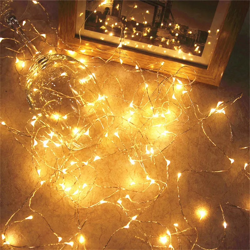 5 Farben LED Outdoor Light String Fairy Girland Batterie Power Kupferdrahtlichter für Weihnachtsfestigfeiern Hochzeit 220815