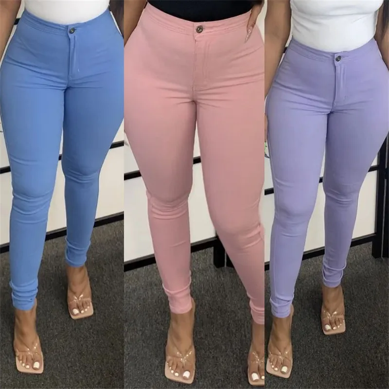 9 Farben Damen lange Hosen High Stretch Skinny dünn Mode sexy Lift Hüften Bleistift S 3XL Großhandelspreis 220726