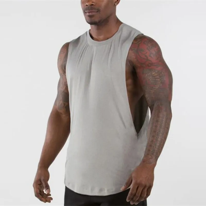 Sommarvarumärke Mens Casual Loose Tank Tops ärmlösa Tees Drop Armhole Fit Muscle Joggers Vest Gym Clothing Workout Plus Size 220621