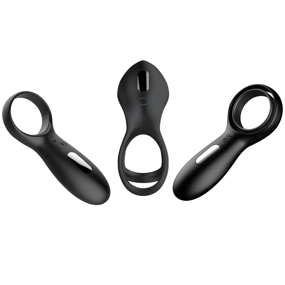 USB -Ladung 10 -Modus Vibration Penisring mit Hoden Männer länger dauerhafte Erektion Doppelhahn Klitorisevibrator für Paare