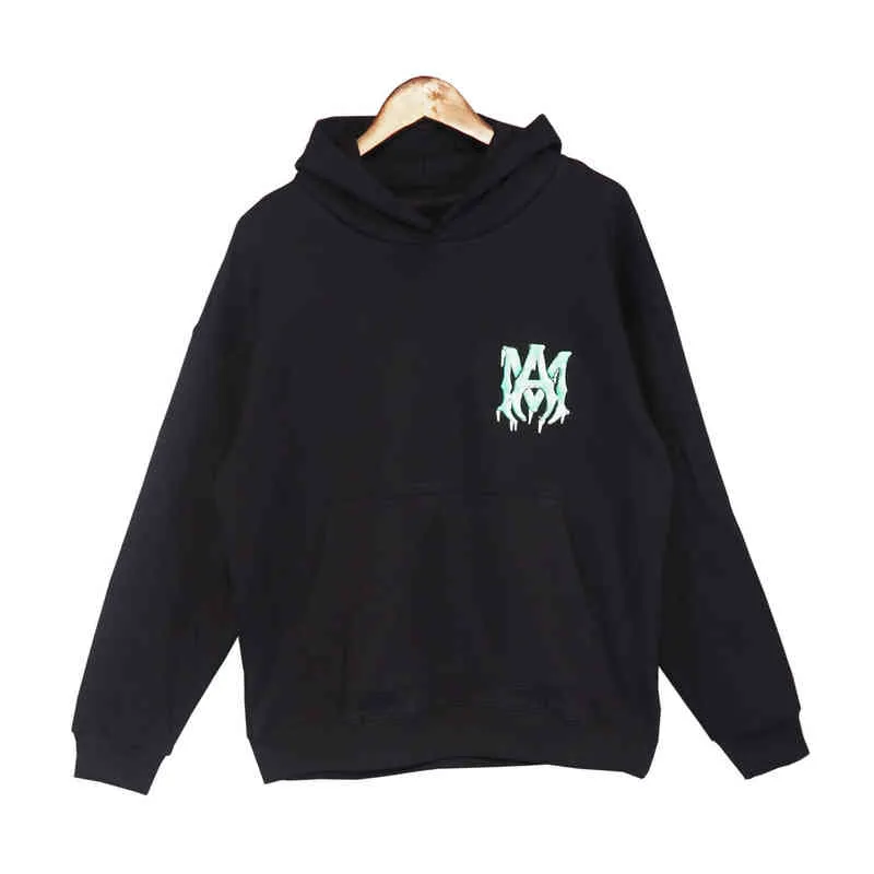 Moda Hoodies Suéteres Designer Amirs Amires Alta Versão High Street Letras Espuma Pr Q70L