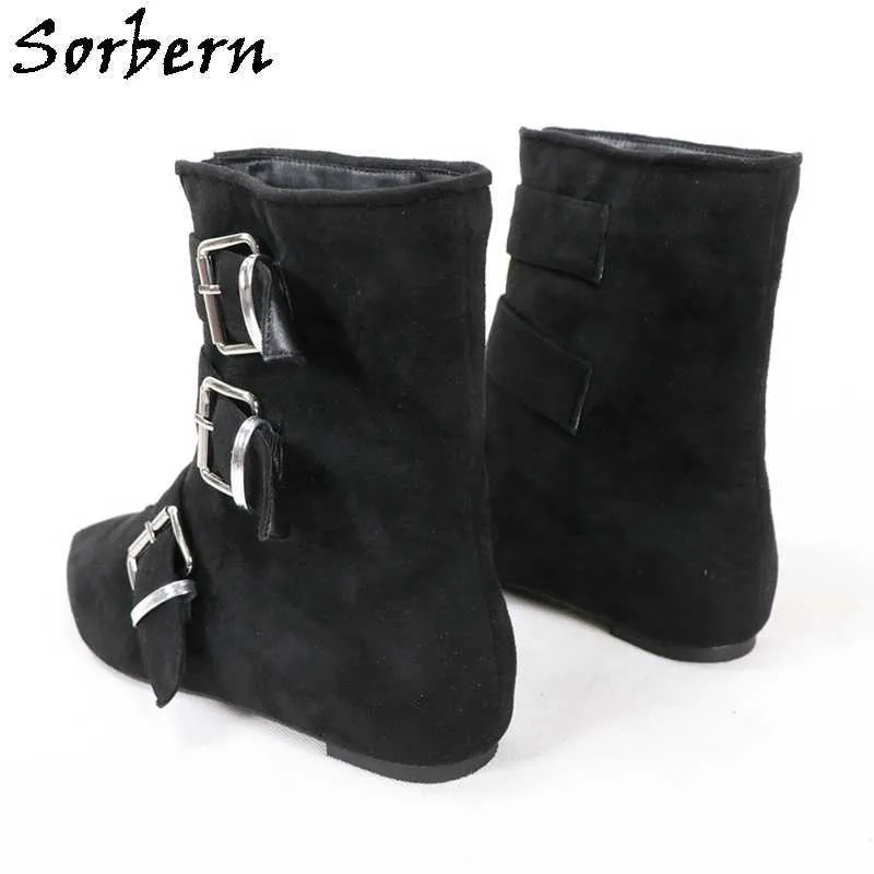 Sorbern large cheville Cosplay bottes femmes chaussures plates unisexe grande taille EU34 -48 chaussons courts personnalisés pour les commandes privées