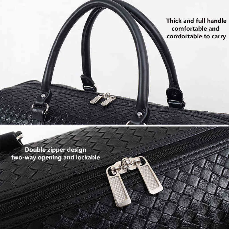 MARKROYAL Large Capacity PU Leather Travel Bag Multifunctional Waterproof Shoulder For Men Tote Luggage Duffle Bags Drop245i