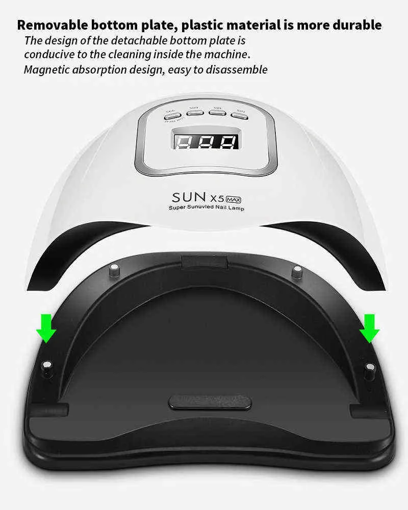 NXY Sun X 5 Max 114W UV LED Nail Lamp voor manicure met sensor 90s/60s/30s/10s Timer Display Alle gels Efficiënte droger 220624