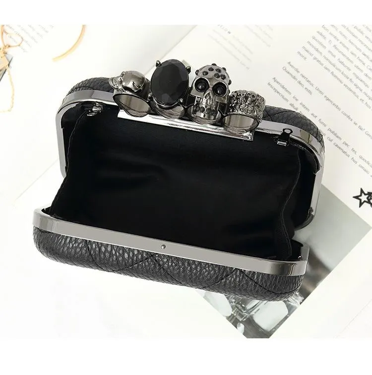 Torby wieczorowe Wzór Lichee Pu Kobiety Torka torebki Knuckle Pierścienie Kolejna Party Party Bride Day Clutch Sain Bageve317e