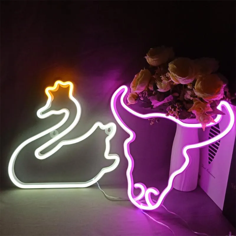 Nachtverlichting Stijlen LED Neon Light Teken Voor Kinderkamer Kinderen Slaapkamer Feest Bruiloft Decoratie Muur Kunst Lamp Kerst GiftNight Light233u