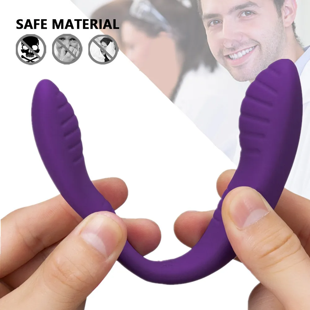 Giocattoli vibratori a forma di U wireless adulti 18 Dildo ricaricabile USB Stimolatore clitorideo a punto G Doppi vibratori Donne giocattolo sexy