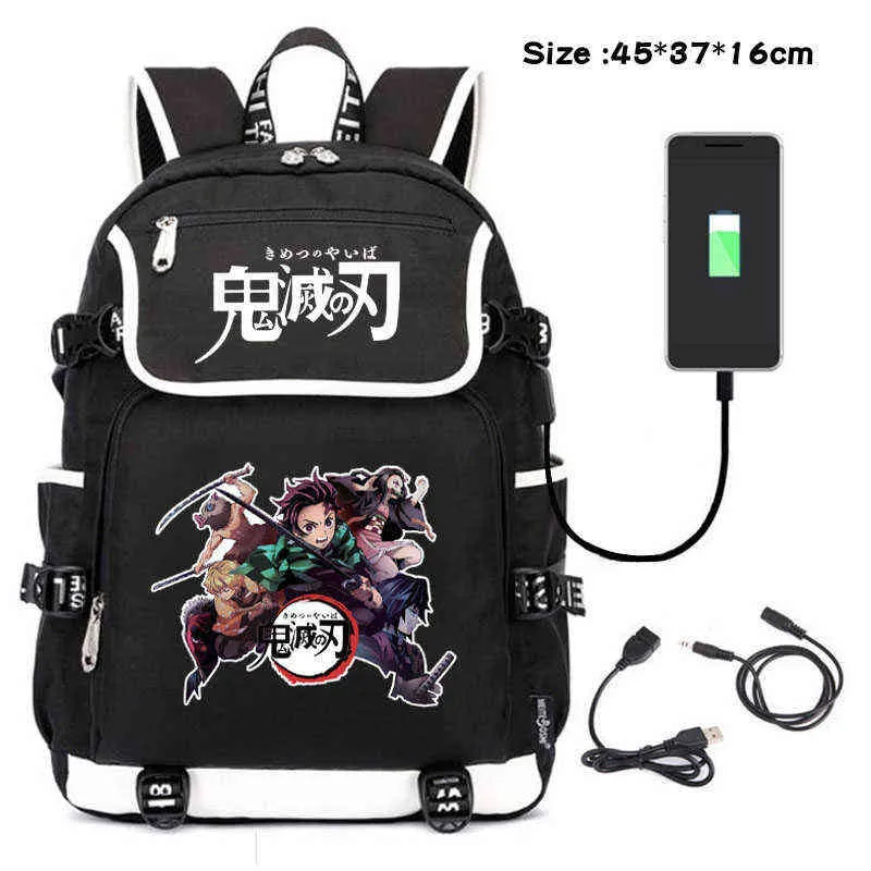 Anime ryggsäck resa ryggsäckar cosplay eren väska tecknad casual kanfas utomhus tonåringar skolbag axlar väskor för tjejer pojke aa220316