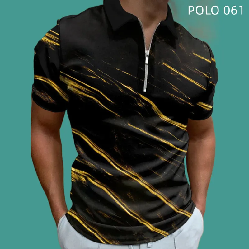 Polos d'été à manches courtes avec fermeture éclair pour hommes, vêtements de Style européen, confortables et respirants, vêtements de rue, hauts 220623