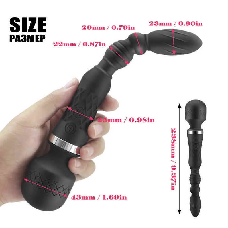 Nxy Vibradores G Spot Cabeças Duplas Vibrating Rod Plug Anal Vibrador Masturbação Sexo Produtos Adulto Brinquedos Brinquedos Dildo Para Vibratore 0409