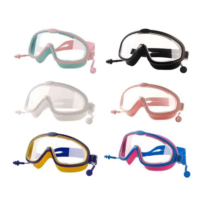 수영 안경 방수 안티 - 안개 경기장 처방전 수영 안경 물 실리콘 큰 다이빙 고글 UV 보호 남성 여성 아이 G220422