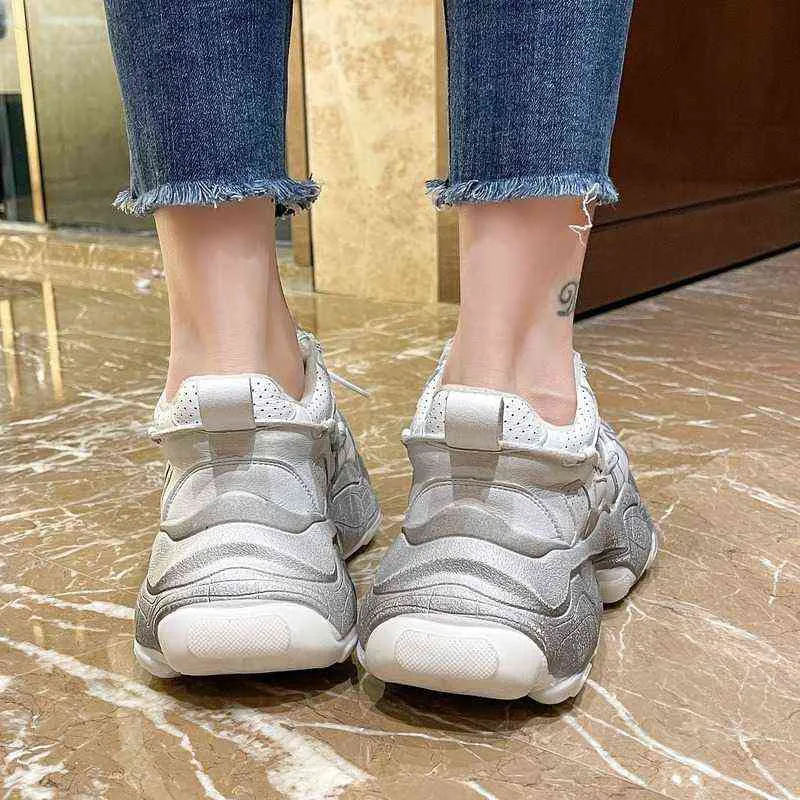 Scarpe da donna di marca Sneakers a doppio fondo Scarpe da donna vulcanizzate antiscivolo resistenti all'usura Scarpe di tela Sneakers con zeppa G220610
