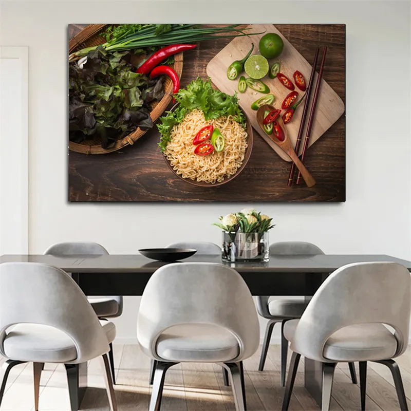 Kitchen Fruit Pictures Canvas Paintings On Wall Vegetable Grains Spices Posters and Prints For Dinning Room Resturant Home Decor