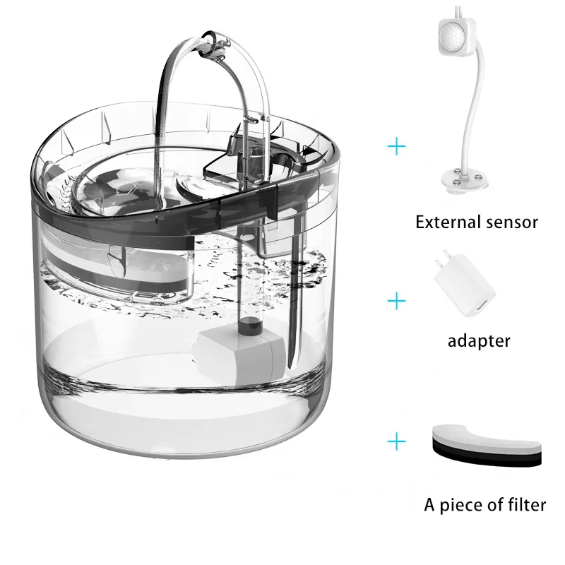 2L Automatyczne Cat Water Fountain z baterie Dozownik Dozownik Przezroczysty Piojki Dla Kotów Pet Pila Miska Podajnik filtra 220323