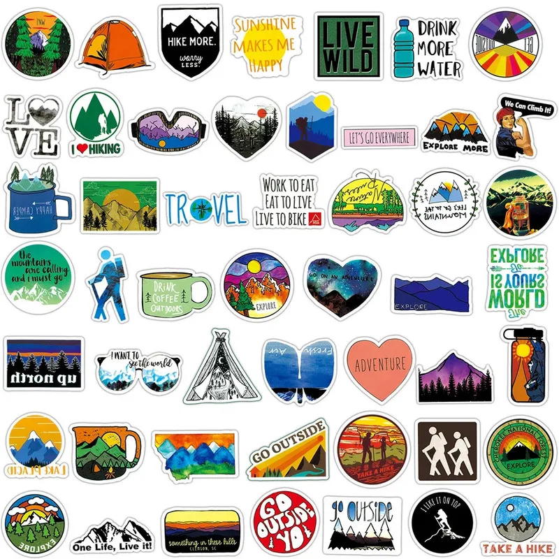 Outdoor Explore Mountain Climbing Stickers Laptop Guitaar Bagage Waterdichte graffiti -sticker Decal Kid Classic Toys 220815