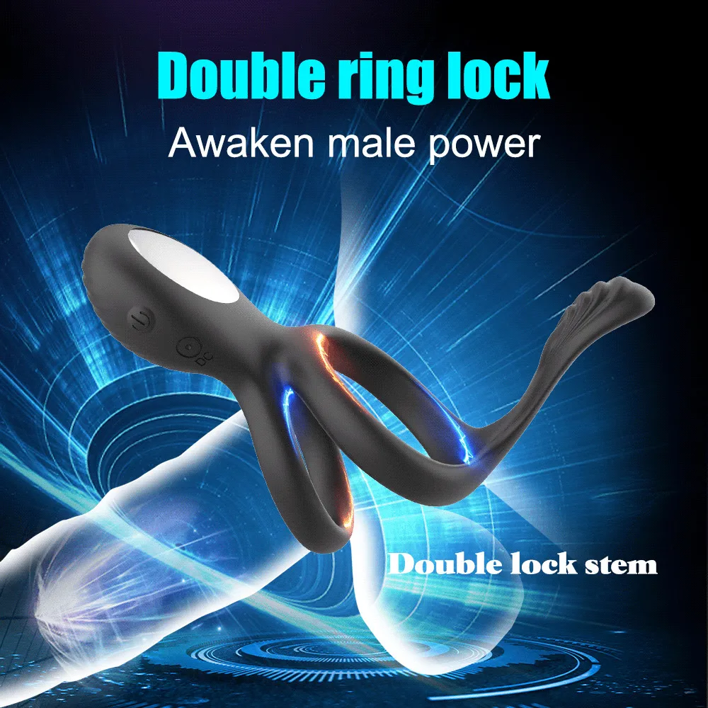 Wireless Male Vibrating Penis Rings Masturbator Clitoris Stimulation Vibrator Delay Ejaculation Cock Ring sexy Toy For Men Couple