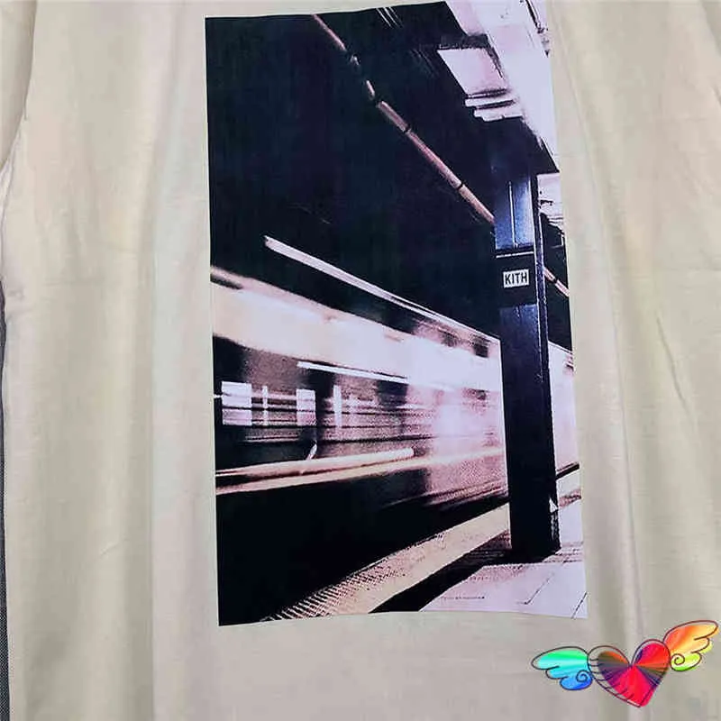 Svart Vit Kith Train Tee 2022ss Herr Dam Bomull Oversized T-shirt Casual Toppar Japan Kortärmad