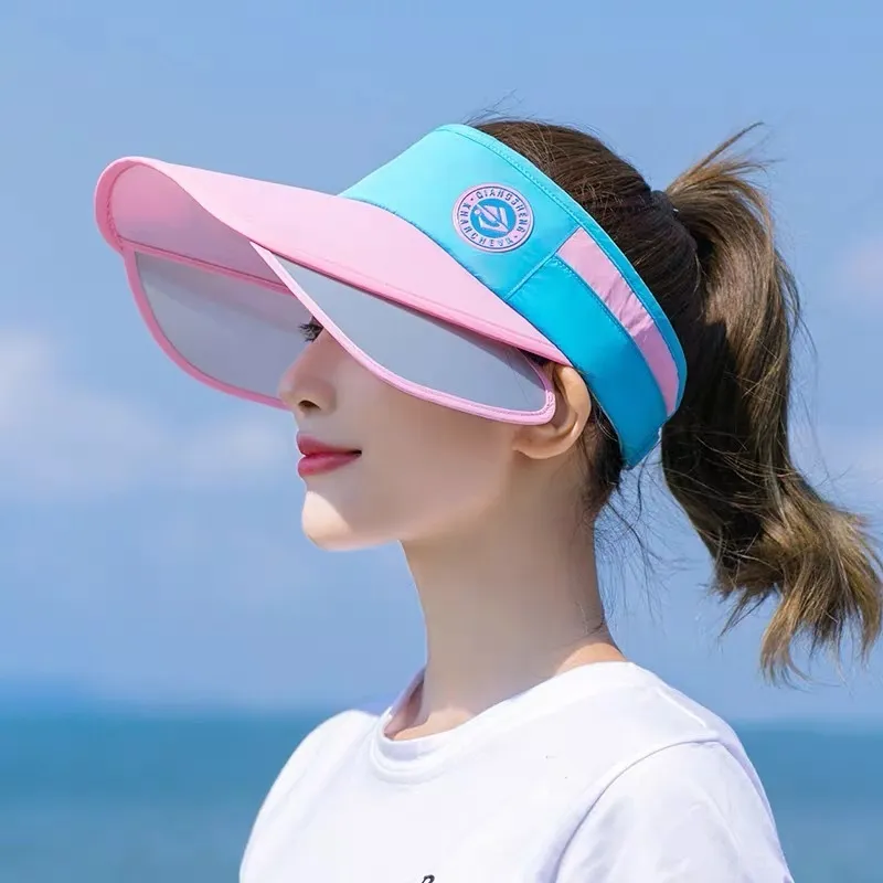 Style Sun Virsors قبعات الطباعة الرياضية للنساء على نطاق واسع قبعة الشاطئ قبعة UV الحماية الإناث 220513
