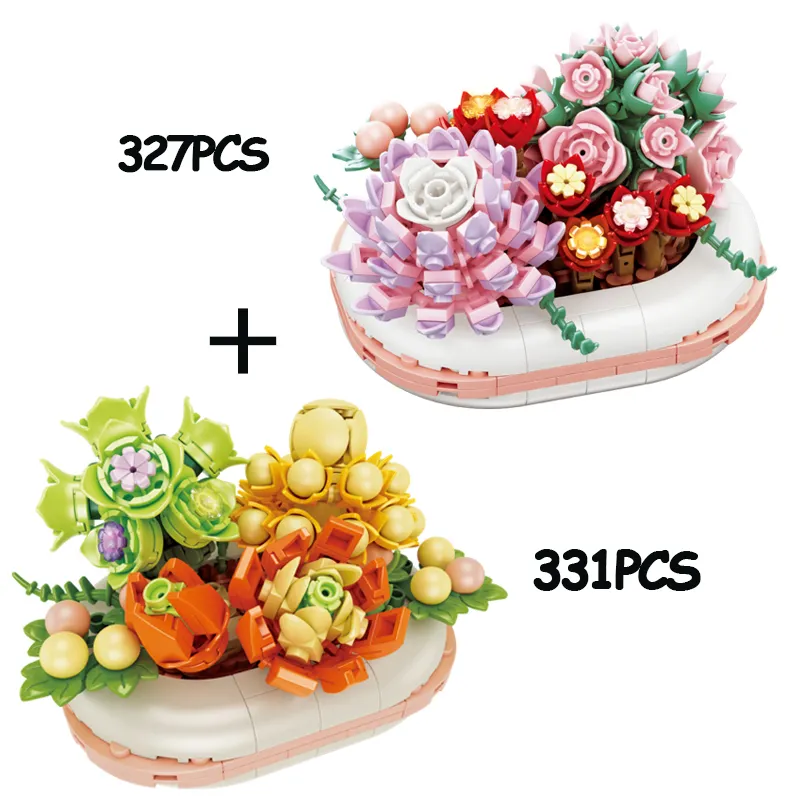 MOC Creative Loz Mini Flower Pot Build Bloand Город Вишневый дерево украшения кирпичи DIY Рождественские мальчики Детские игрушки подарки 220527