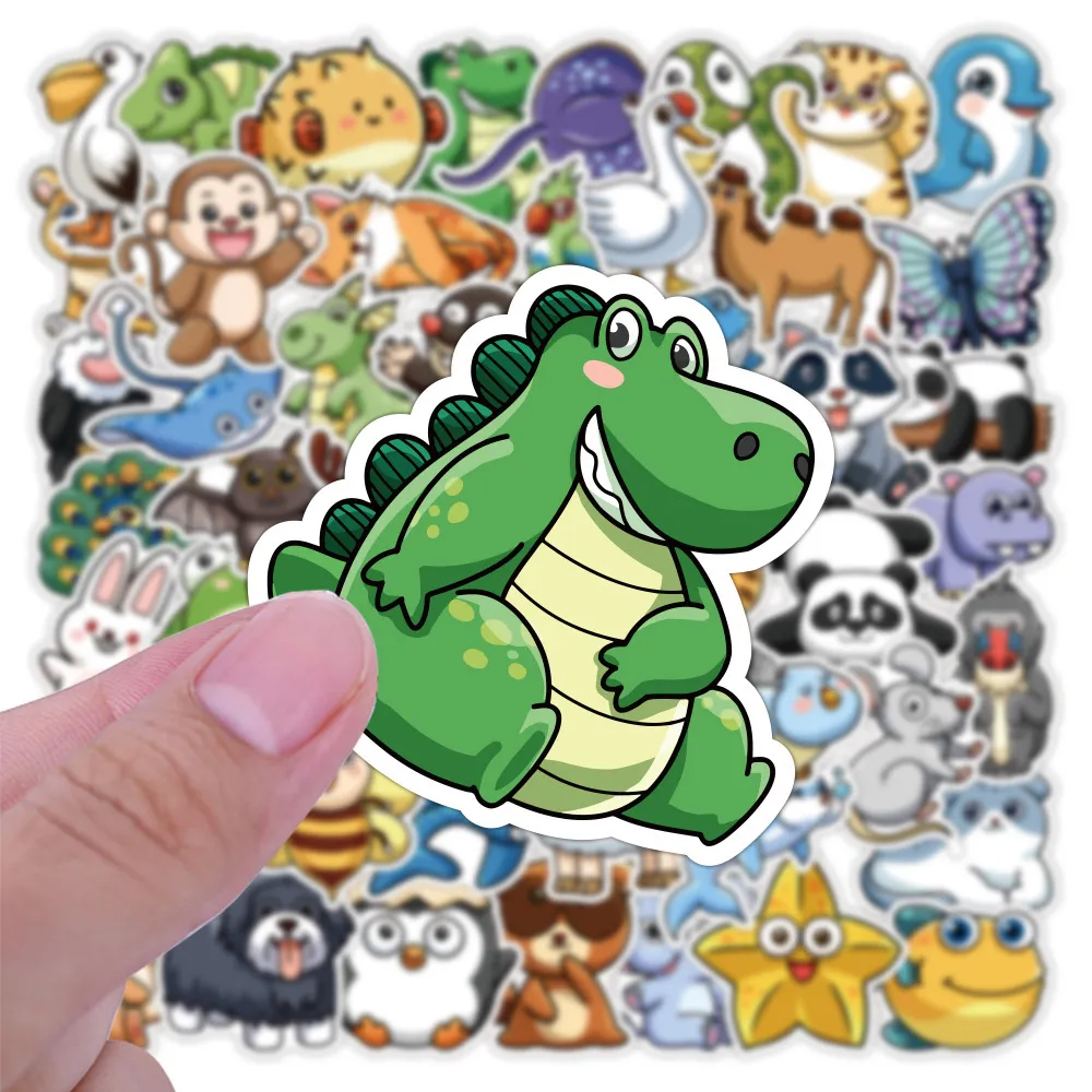 Ny 10/20/50st Kawaii Animal Stickers Diy Stationary Scrapbooking Graffiti Eesthetic Cartoon Vinyl Decal Gift for Children Toy