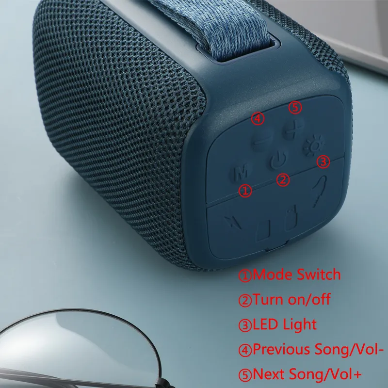 TG339 draadloze Bluetooth-luidsprekersubwoofer outdoor draagbaar Waterdichte boombox stereo Klankkastkwaliteit met microfoon
