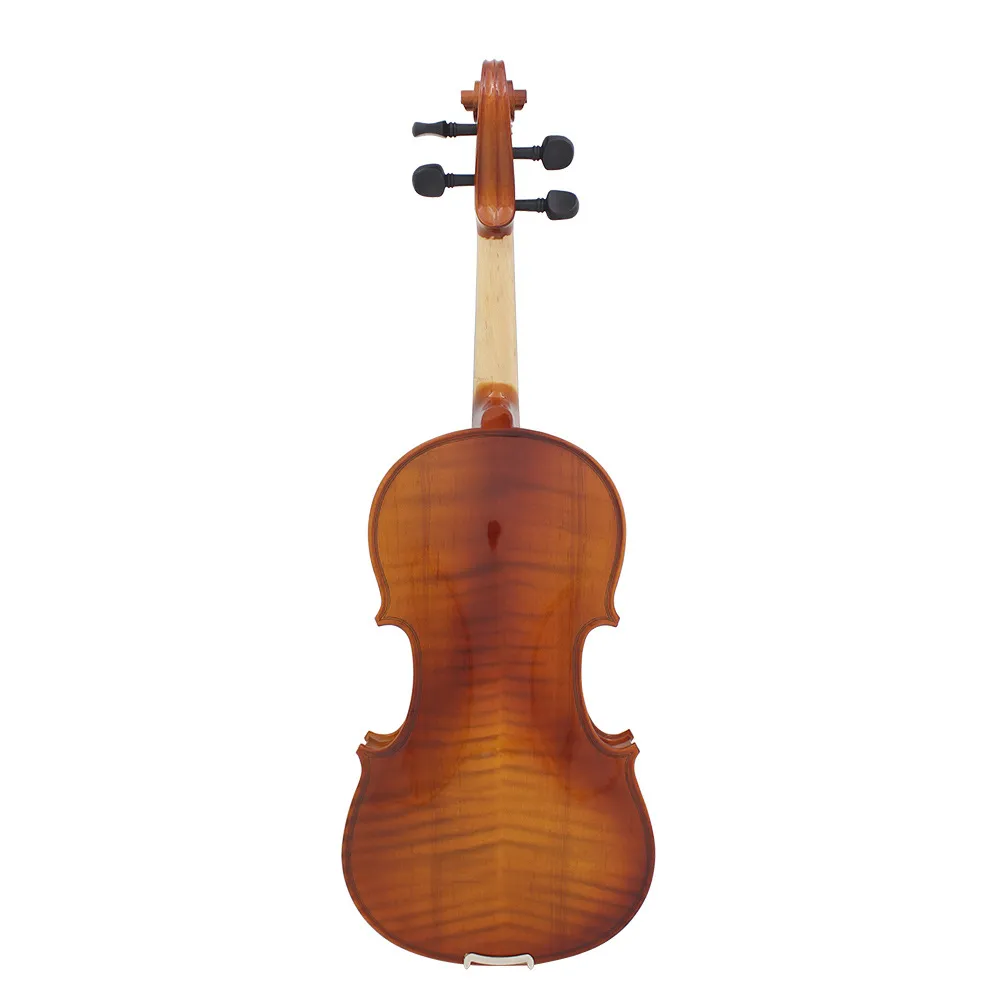 Master Natural Color Bright Violin Tiger Texture Solid Wood Violin Musical Instrument with Packaging Accessories