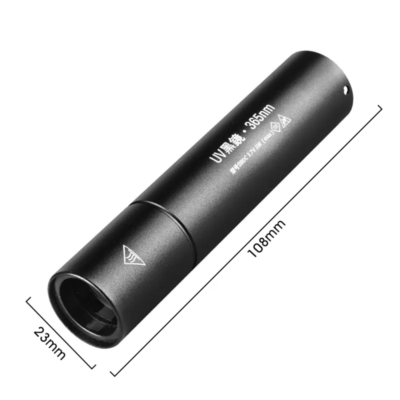 UV Flashlight Black Light Rechargeable 365nm Ultraviolet Handheld Torch Portable For Detector For Dog Urine Pet Stains Bed Bug 220808