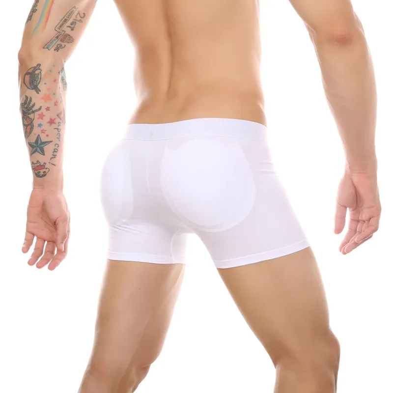 Men Sexy Butt Lifter Enlarge Push Up Underpants Removable Pad Boxer Underwear Butt-Enhancing Trunk Shorts Male Panties 220423