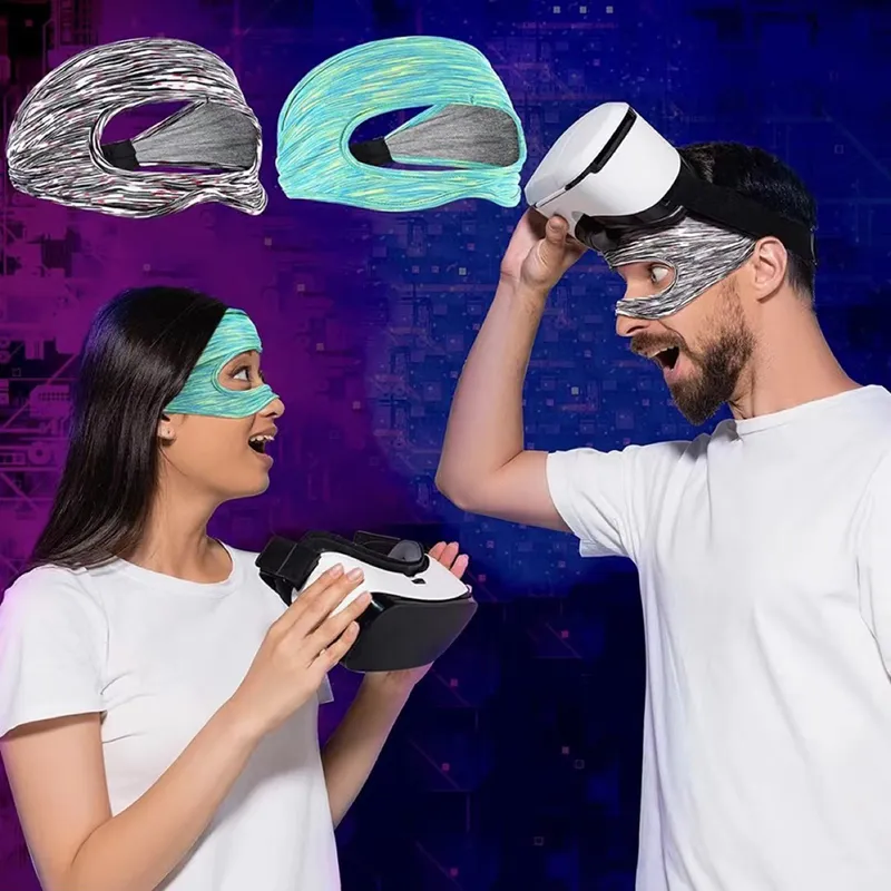 Para VR Óculos Eye Máscara Capa Respirável Sweatband Headset Eyewear Tecido Elástico para Oculus Quest 2 Acessórios Azul