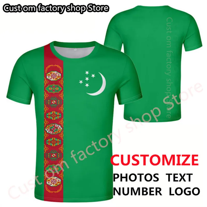 TURKMÉNISTAN t-shirt gratuit nom personnalisé numéro tkm t-shirt drapeau de la nation tm kirghize turkmène pays bricolage imprimer p o texte vêtements 220620