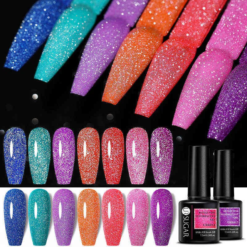 Nxy Nail Gel Neon Польский Светоотражающий флуоресцентный блеск Лазер Peri Permance Soak Off УФ-светодиодные лаки Маникюр 0328