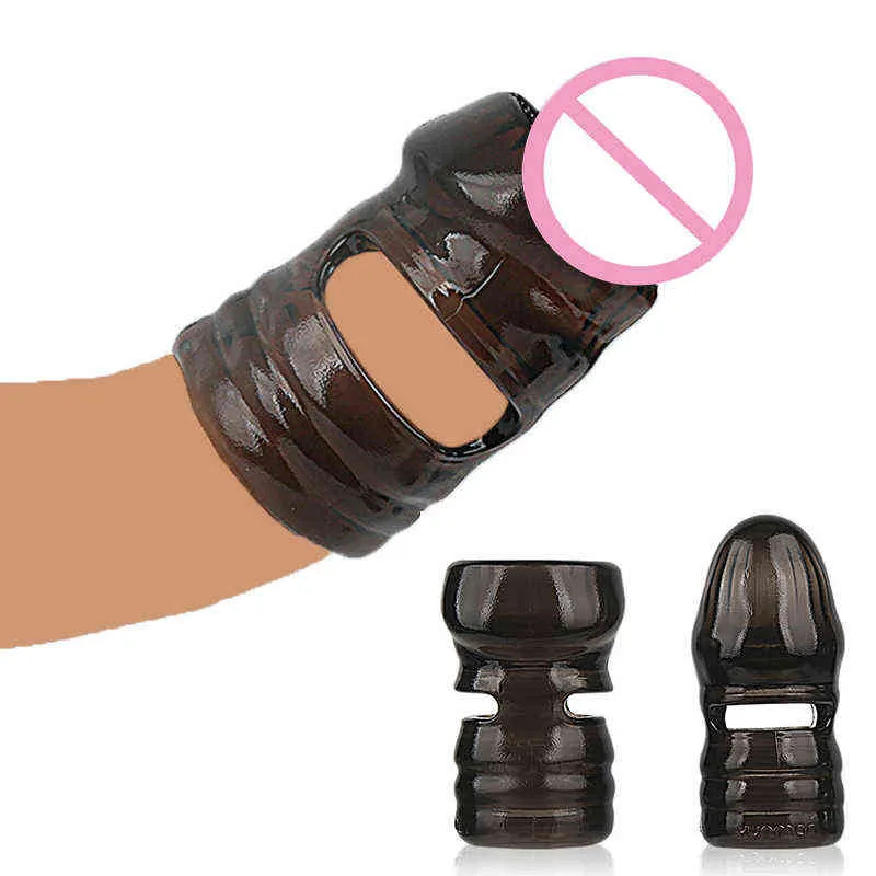 Nxy Cockrings Newest Penis Sleeve Glans Protector Foreskin Ring Sex Toys for Men Cock Erection Extender Delay Ejaculation Reusable Condom 220505