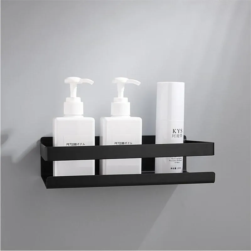 Étagère de salle de bain en acier inoxydable étagère de douche étagère d'angle carré étagère de douche de bain BlackNickel stockage organisateur support 220527