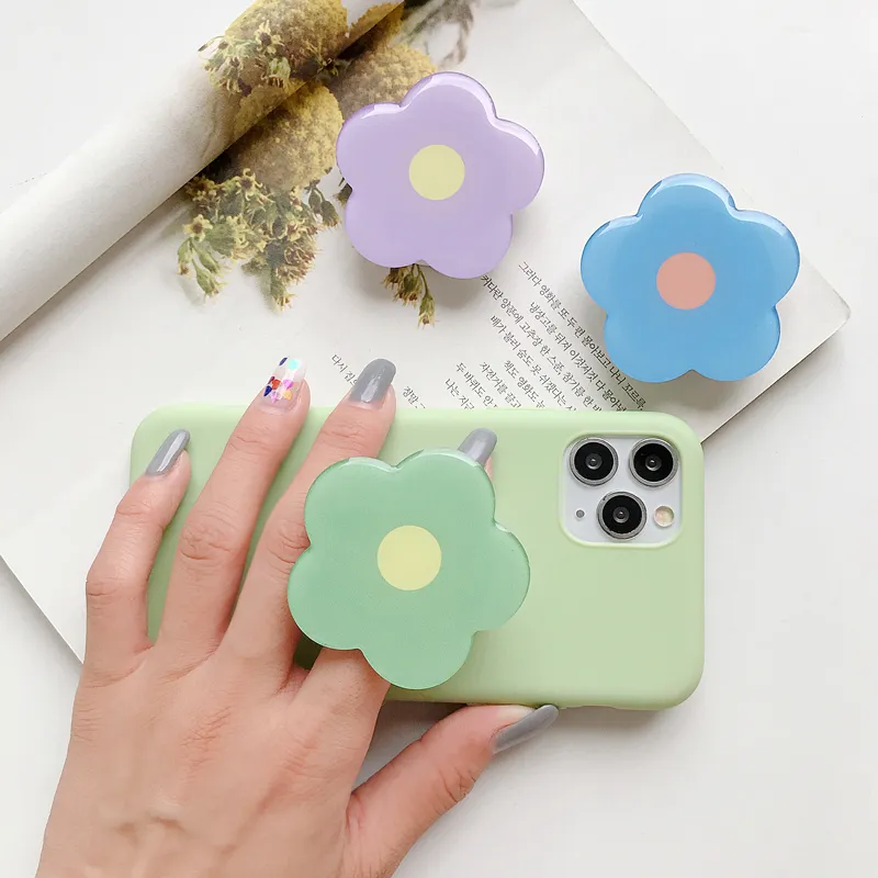Mobile Phone Ring Holders Epoxy Resin Universal Fresh And Lovely Flowers Foldable Grip Tok Bracket Mobile-Phone Accessories