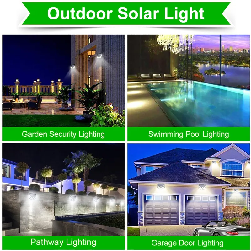 180 100 LED Solarleuchte Außensolarlampe mit Bewegungssensor Solar-LED-Licht Wasserdicht Sonnenlichtbetrieben für Gartendekoration 220531
