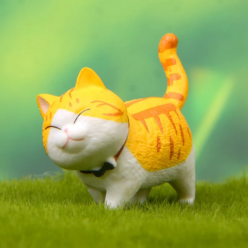 toptan çizgi film sevimli evcil hayvan kravat shorthair kedi maine pvc anime mini figürler peyzaj dekorasyon oyuncakları bebek hediyesi için bebek