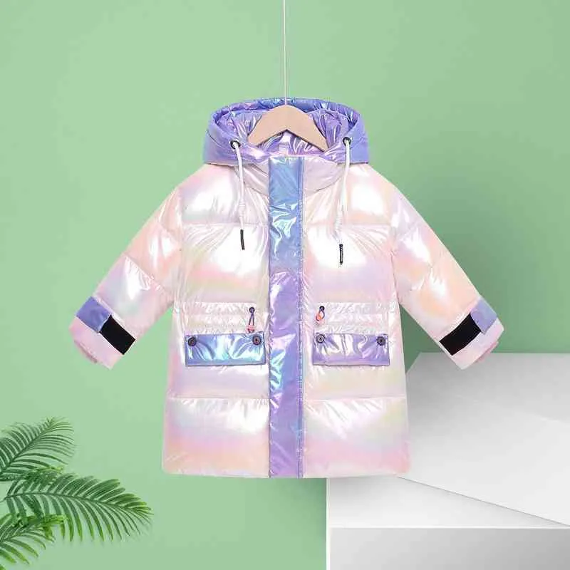 Teenager Girls Coat Winter Bright Colors Quilted Down Jacket Toddler Kids Thick Warm Outfit Childrens Clothing 3 4 6 8 10 Year J220718