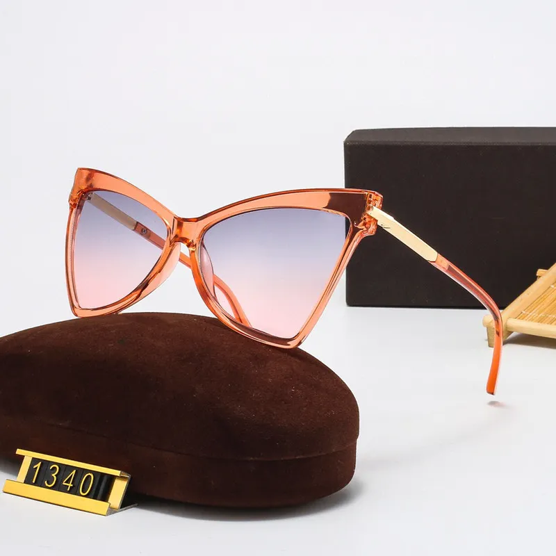 Diseñador de la marca Gafas de sol de alta calidad Metal Tom Sunglass Hombres Gafas Mujeres Gafas de sol UV400 Lente Classic Lady EyeGlasses con estuche272w
