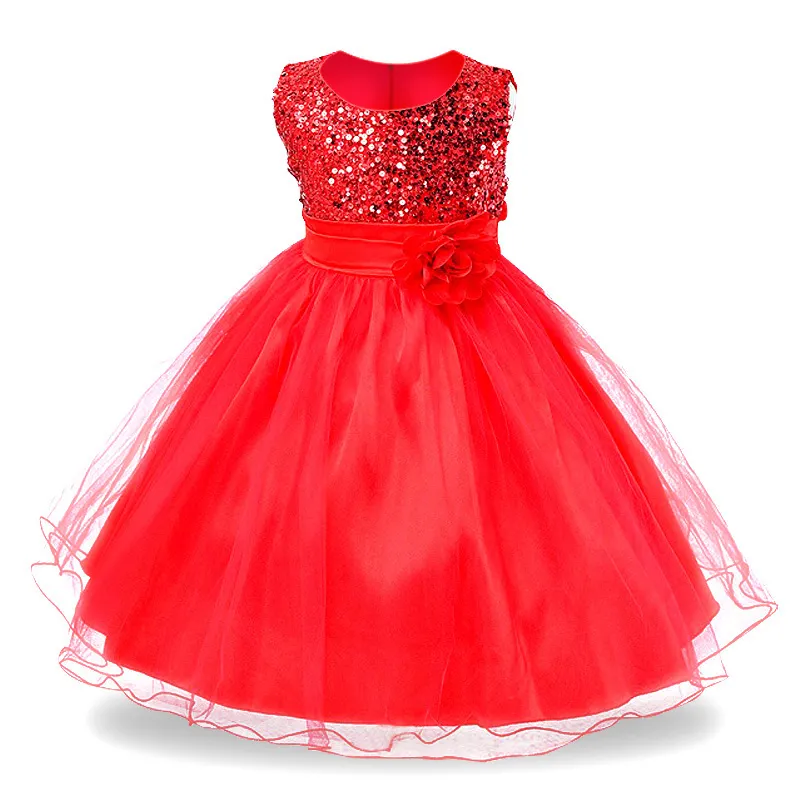 Bébé enfants fille robe enfants cérémonies fête été princesse robe de soirée de mariage paillettes sans manches pour filles vêtements 220707