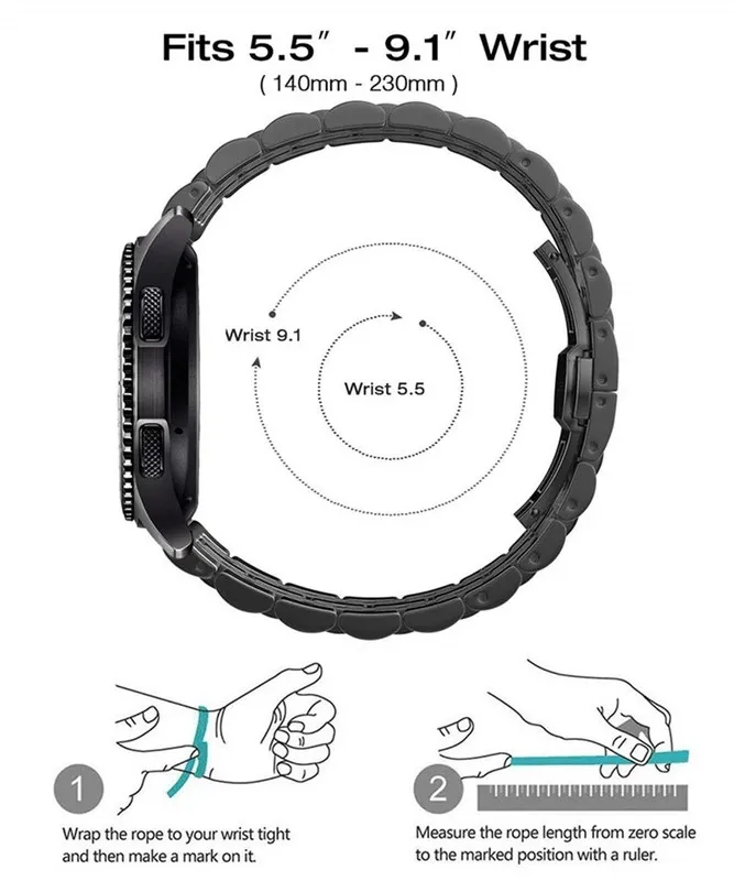 Cinta de aço inoxidável para o relógio de galáxia samsung 4 clássico 46mm 42mm relógio 44mm 40mm 3 ativo 2 pulseira de banda 20mm 22mm de pulseiras 220617