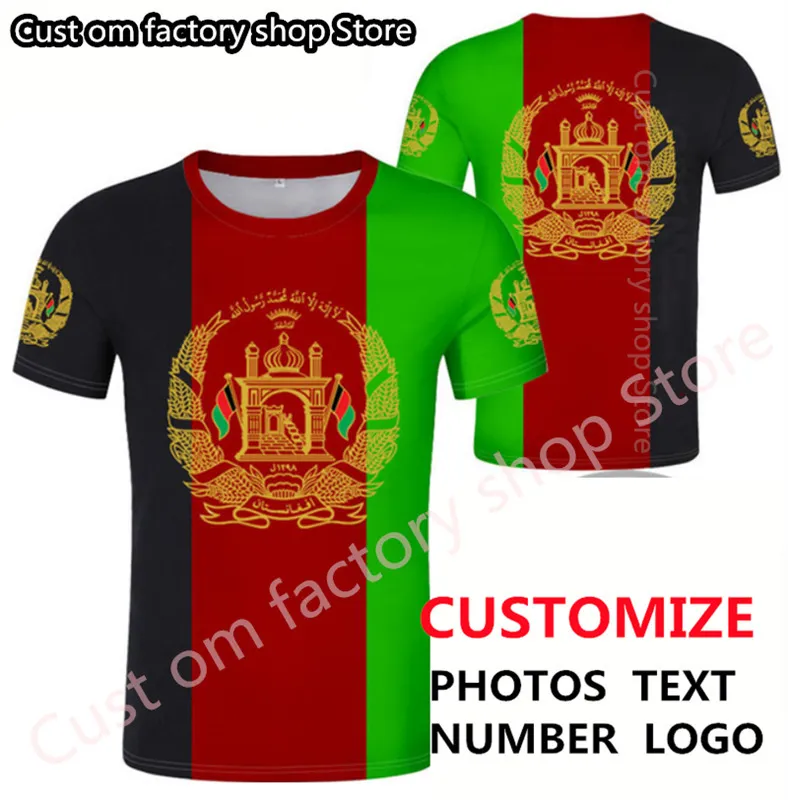 Camiseta afegã Nome personalizado grátis Número Afg Slam Afeganistão Arab Camise